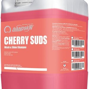 Nanoskin CHERRY SUDS Foaming Car Wash Concentrated Shampoo 5 Gallons for Foam Cannons, Foam Guns, Bucket Washes | Pressure Washer Safe, Cherry-Scented Soap | Ideal for Cars, Trucks, Motorcycles, RVs