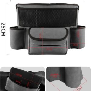 JEYODA Car Handbag Holder Between Seats Suede Large Capacity Car Purse Holder Automotive Consoles & Organizers for Document Phone Storage Car Organizer(1925-style 2 grey)