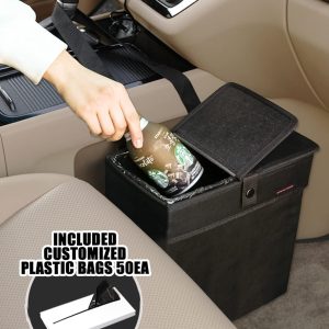 KMMOTORS Aladdin Car Trash Can with lid, Sturdy Big Trash bin, Trash Bags Included, Simple Design (Large)