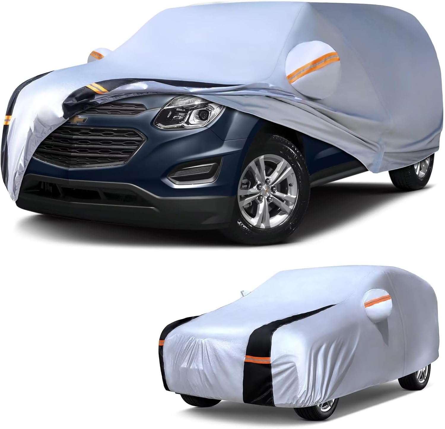 SUV Car Cover Waterproof All Weather, 10 Layers Outdoor SUV Covers for Automobiles. Custom Fit Toyota RAV4, Honda CR-V, Nissan Rogue, Equinox, etc. Sun & Rain Protector. S2 (Gift Towel/Storage Bag)