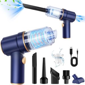 KMM Handheld Car Vacuum Cleaner, 9000Pa Vacuum Cleaner and Air Duster, 120W High Power Hand Held Vacuum with LED Light and Multi-Nozzles for Car, Home, Office, Pet