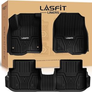 LASFIT Floor Mats for Honda CR-V 2023 2024 2025 2026 (Include CR-V FCEV & Hybrid Models) All Weather Protection TPE Car Liners, 1st & 2nd Row Black
