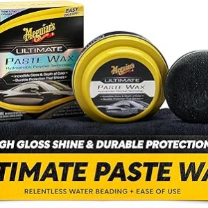 Meguiar's Ultimate Paste Wax - Premium Car Wax for a Deep, Reflective Shine Gloss with Long-Lasting Protection - Easy to Apply and Remove, Microfiber Towel and Applicator Included, 8 Oz Paste